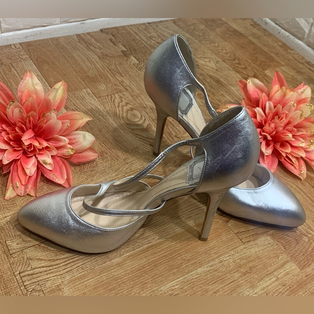 Christian Dior metallic stiletto heels